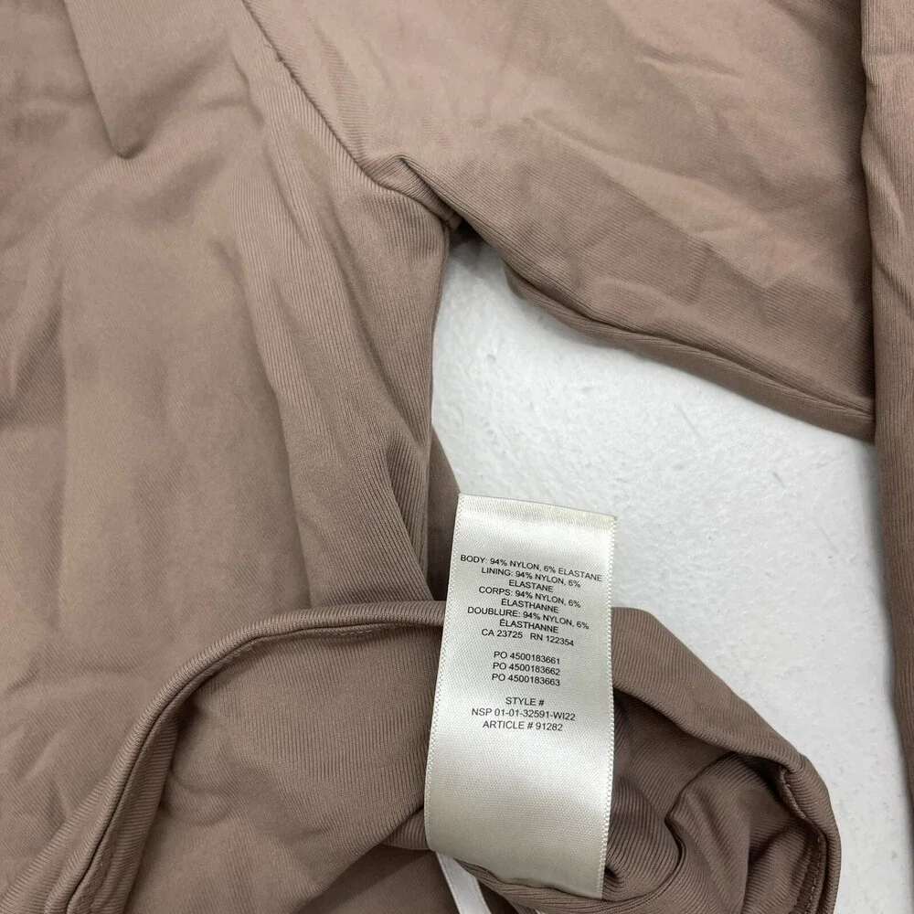 Babaton Deep Taupe Square Neck Long Sleeve Women’s Size Medium